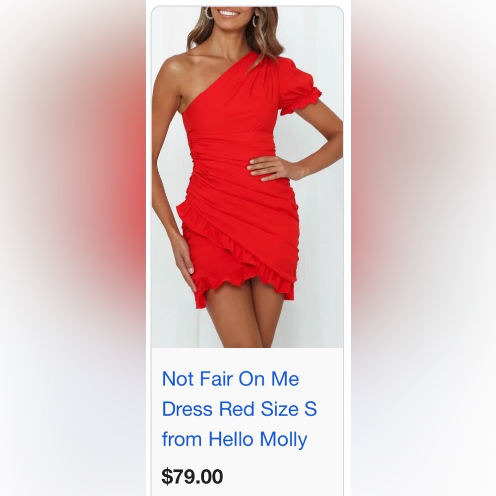 Hello Molly Red Ruched One Shoulder Bodycon Dress